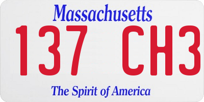MA license plate 137CH3