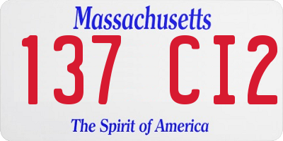 MA license plate 137CI2