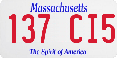 MA license plate 137CI5
