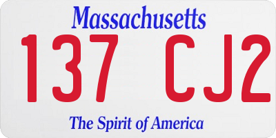 MA license plate 137CJ2