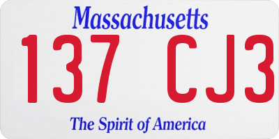 MA license plate 137CJ3