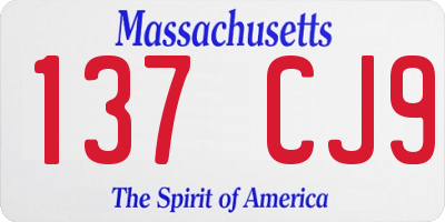 MA license plate 137CJ9