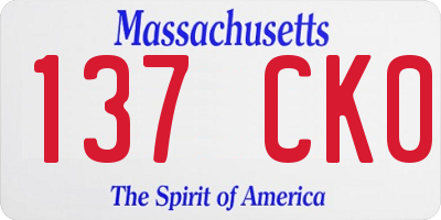 MA license plate 137CK0