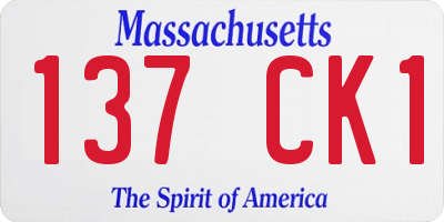 MA license plate 137CK1