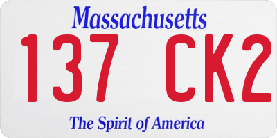 MA license plate 137CK2
