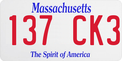 MA license plate 137CK3