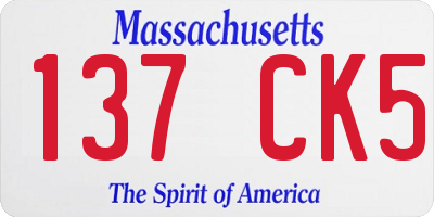 MA license plate 137CK5