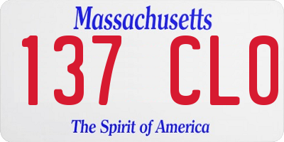 MA license plate 137CL0