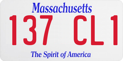 MA license plate 137CL1