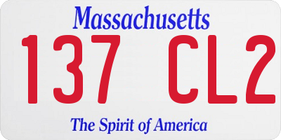 MA license plate 137CL2