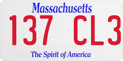 MA license plate 137CL3