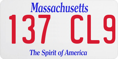 MA license plate 137CL9