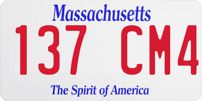 MA license plate 137CM4