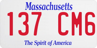 MA license plate 137CM6
