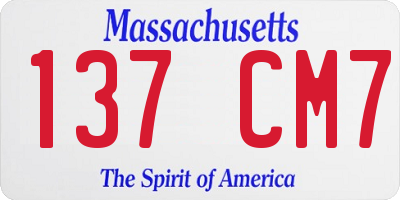MA license plate 137CM7