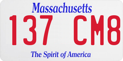 MA license plate 137CM8