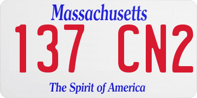 MA license plate 137CN2