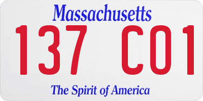 MA license plate 137CO1