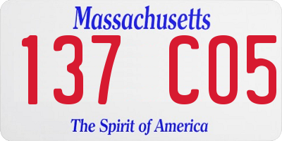 MA license plate 137CO5