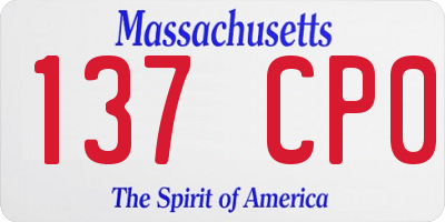 MA license plate 137CP0
