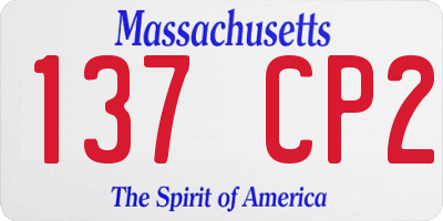 MA license plate 137CP2
