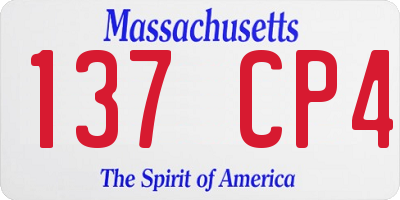 MA license plate 137CP4