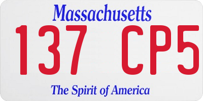MA license plate 137CP5