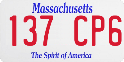 MA license plate 137CP6