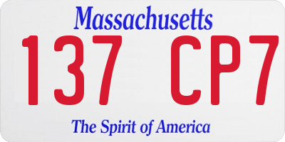 MA license plate 137CP7