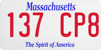 MA license plate 137CP8