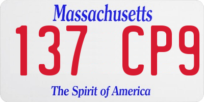 MA license plate 137CP9