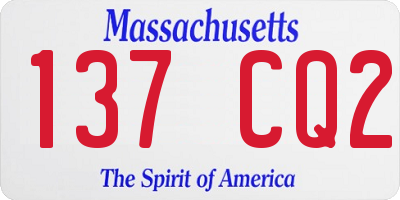 MA license plate 137CQ2