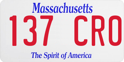 MA license plate 137CR0