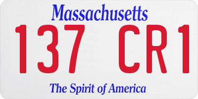 MA license plate 137CR1
