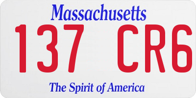MA license plate 137CR6