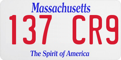 MA license plate 137CR9
