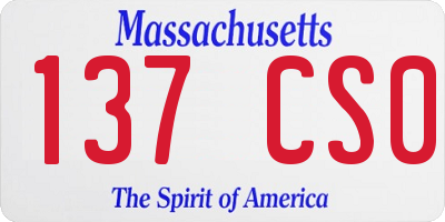 MA license plate 137CS0