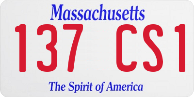 MA license plate 137CS1