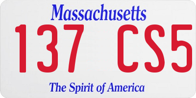 MA license plate 137CS5