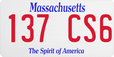 MA license plate 137CS6