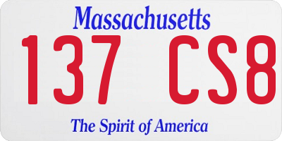 MA license plate 137CS8