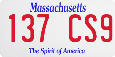 MA license plate 137CS9