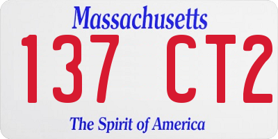 MA license plate 137CT2