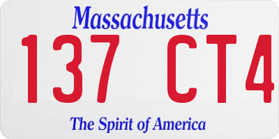 MA license plate 137CT4