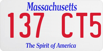 MA license plate 137CT5