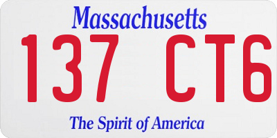 MA license plate 137CT6