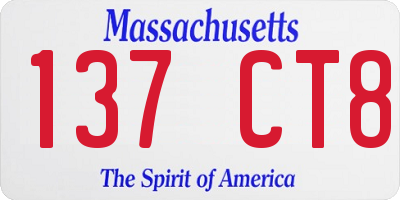 MA license plate 137CT8