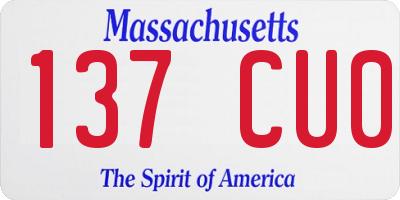 MA license plate 137CU0