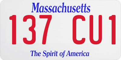MA license plate 137CU1