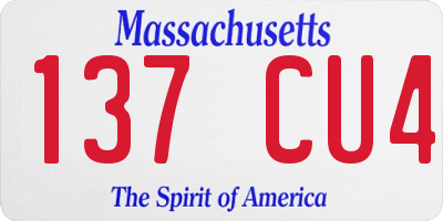 MA license plate 137CU4
